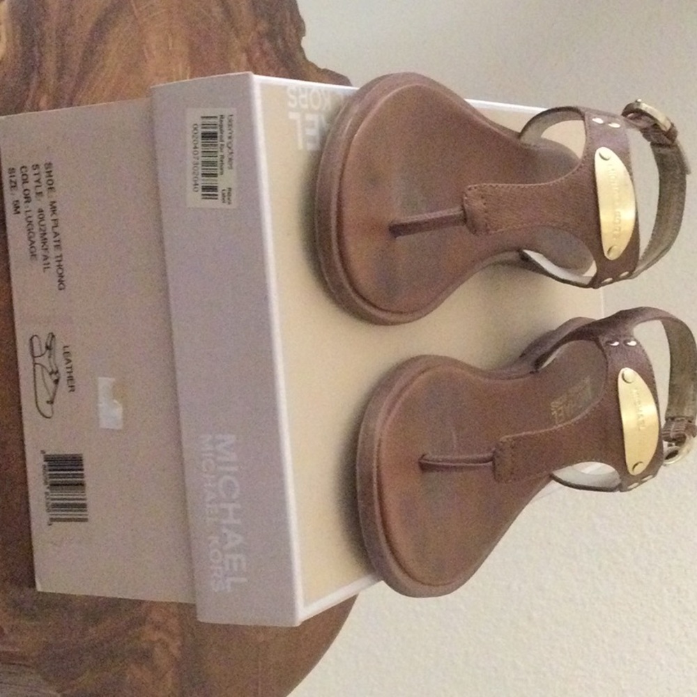 Michael Kors Brown Sandals Thong Design Casual